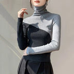 Two-Tone Split Knit Sweater with Tailored, Flattering Fit