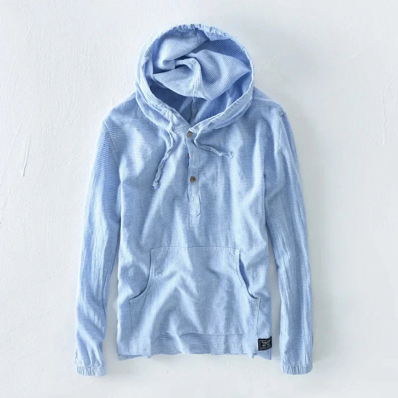 Lightweight Linen Hoodie with Breathable Soft Fabric for Spring Comfort