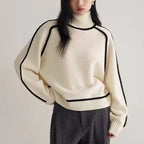 Soft Chainette Knit Turtleneck Sweater with Cashmere Blend for Comfort