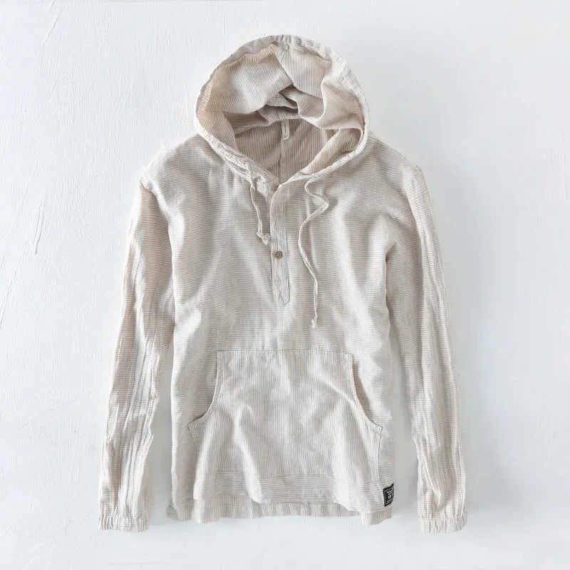 Lightweight Linen Hoodie with Breathable Soft Fabric for Spring Comfort