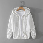 Lightweight Cotton-Linen Blend Hoodie with Breathable, Soft Texture