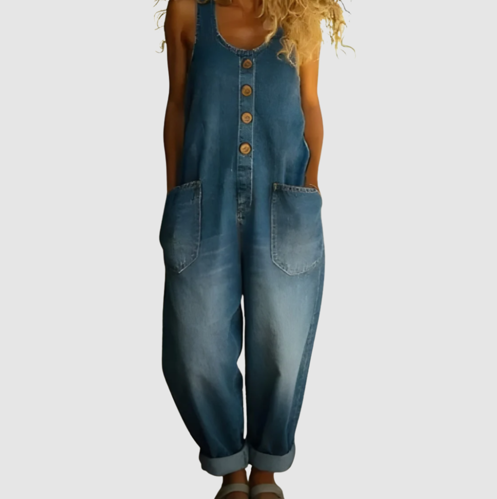 Sable Denim Overalls for Women | Soft Cotton Blend, Vintage Look 1