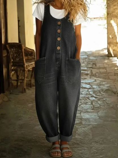 Sable Denim Overalls for Women | Soft Cotton Blend, Vintage Look 3