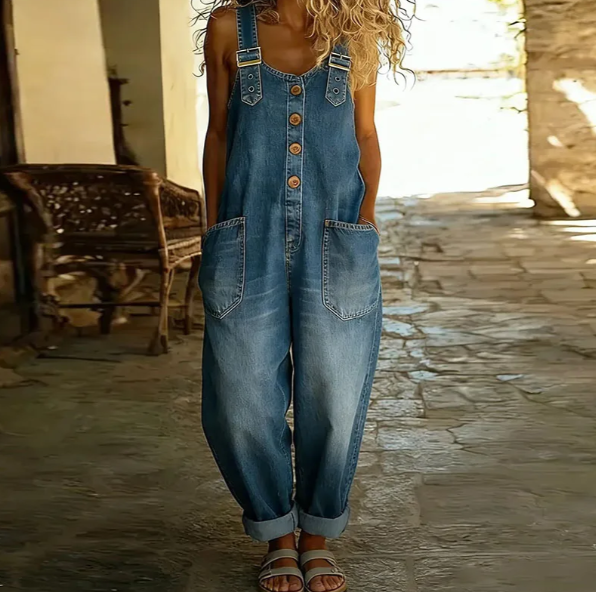 Sable Denim Overalls for Women | Soft Cotton Blend, Vintage Look 5