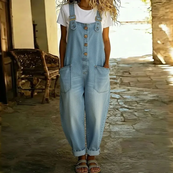 Sable Denim Overalls for Women | Soft Cotton Blend, Vintage Look 7