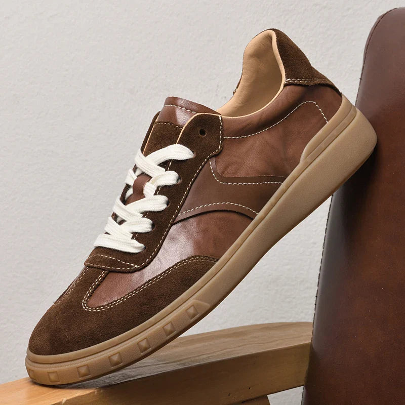 Stevano — Genuine Leather Sneakers with Cushioned Sole