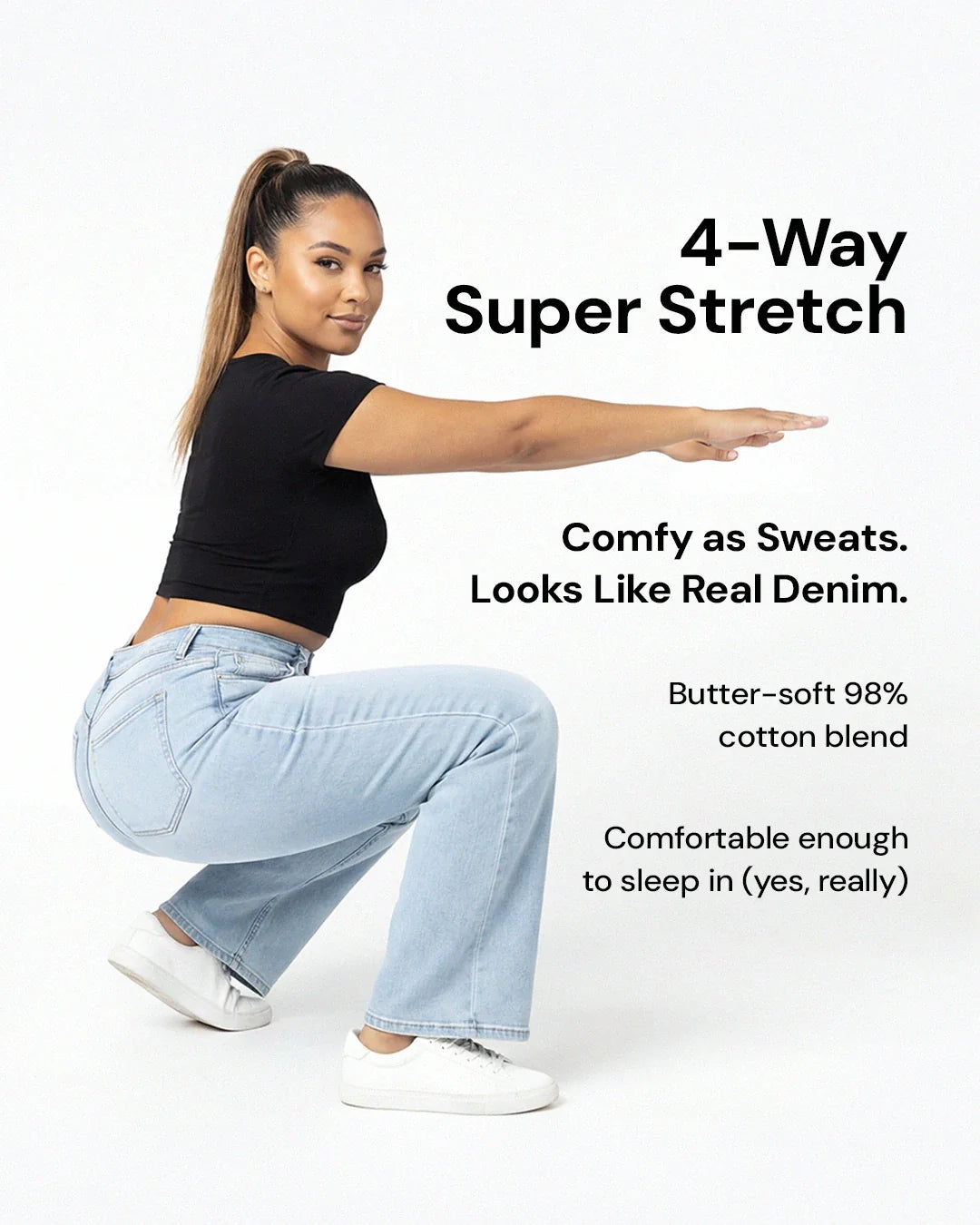 Sculpt Wide Leg Jeans | Curve-Sculpt Technology, Mid Rise, Comfort Fit 5