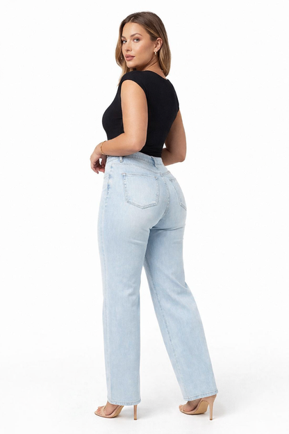 Sculpt Wide Leg Jeans | Mid Rise, Curve-Sculpt Technology, Black Denim 0