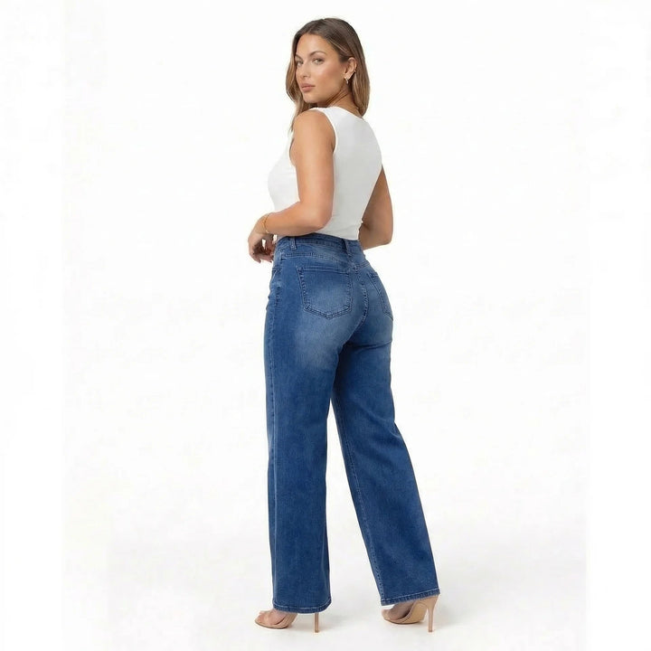 Sculpt Wide Leg Jeans | Mid Rise, Curve-Sculpt Technology, Black Denim 10