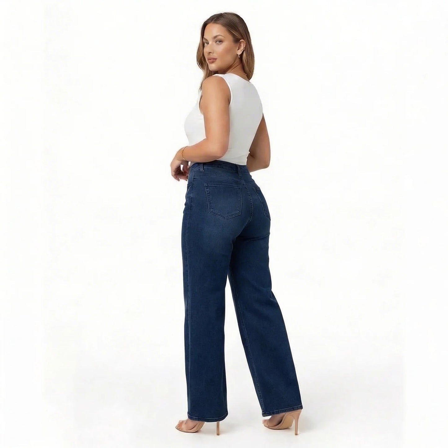 Sculpt Wide Leg Jeans | Mid Rise, Curve-Sculpt Technology, Black Denim 11