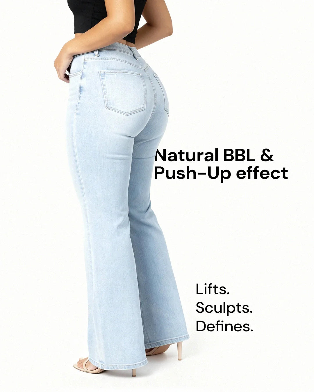 Sculpt Wide Leg Jeans | Mid Rise, Curve-Sculpt Technology, Black Denim 5