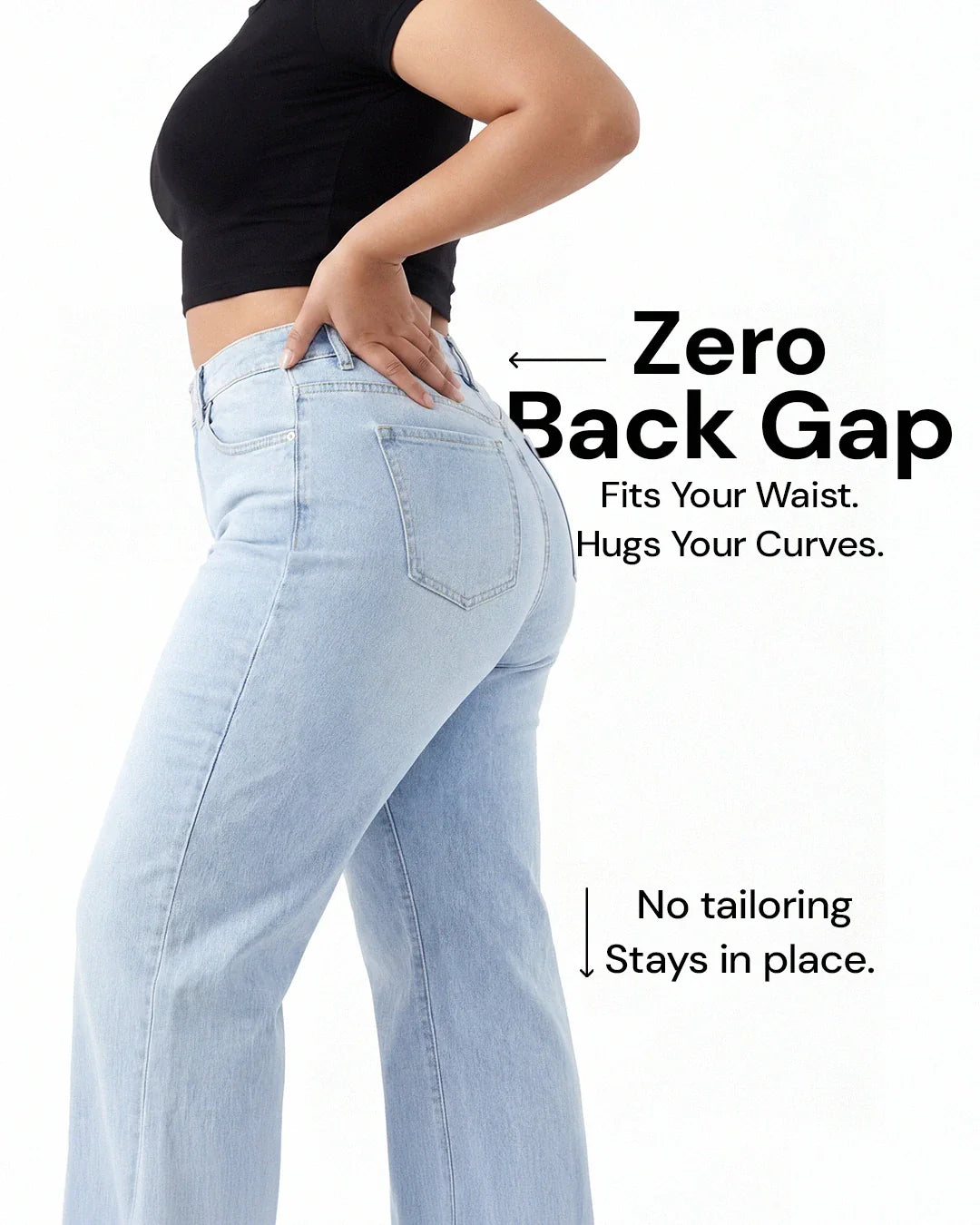 Sculpt Wide Leg Jeans | Mid Rise, Curve-Sculpt Technology, Black Denim 8