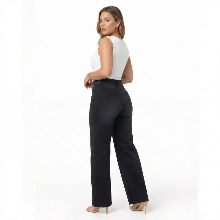Sculpt Wide Leg Jeans | Mid Rise, Curve-Sculpt Technology, Black Denim 9