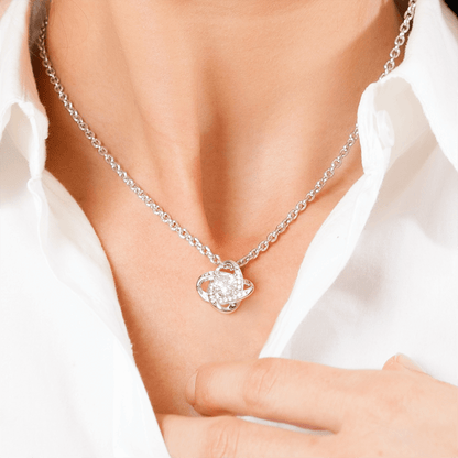 Serenity Silver Necklace | Real Rose, Adjustable Chain 17.71-21.65 Inches 1