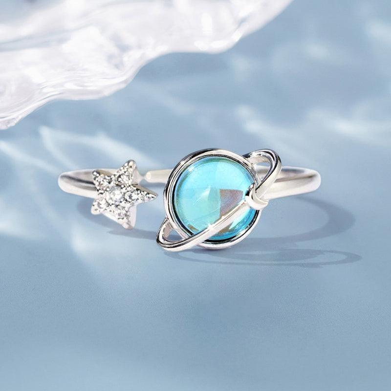 Stella Moon Ring | Adjustable Silver-Tone, Star and Moon Design 4