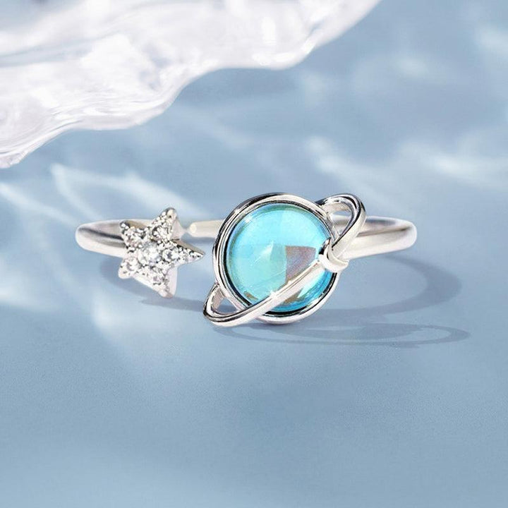 Stella Moon Ring | Adjustable Silver-Tone, Star and Moon Design 4