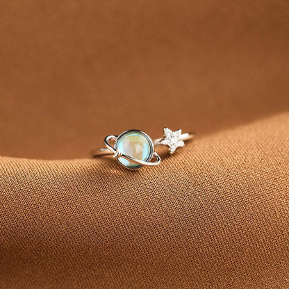 Stella Moon Ring | Adjustable Silver-Tone, Star and Moon Design 6