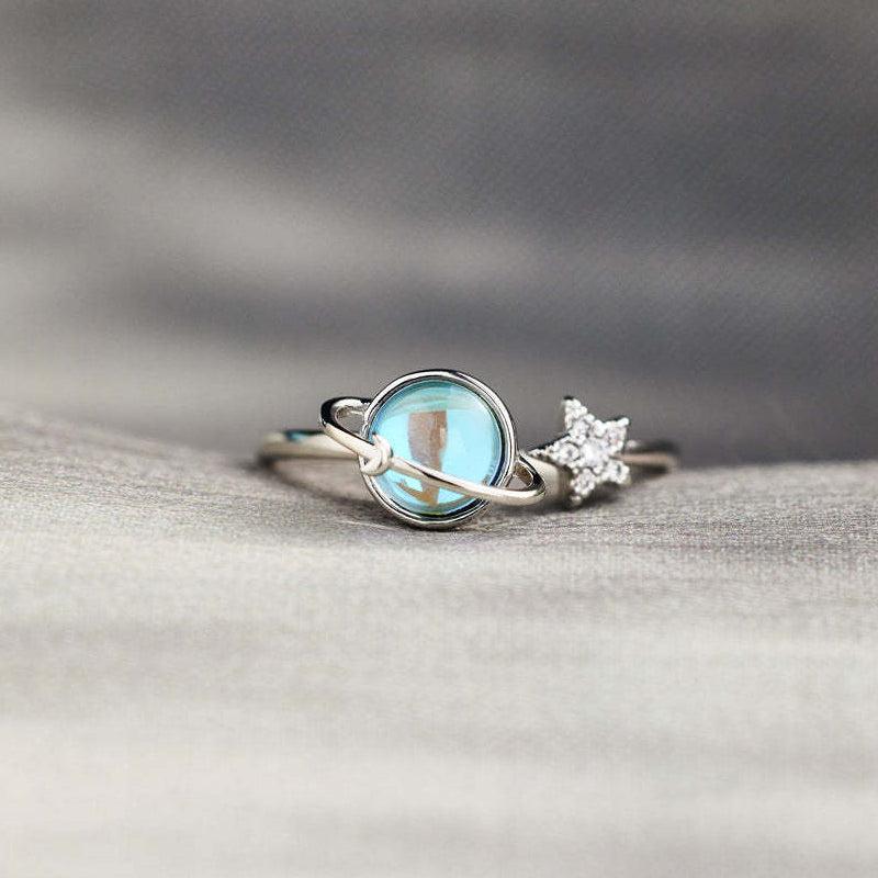 Stella Moon Ring | Adjustable Silver-Tone, Star and Moon Design 7