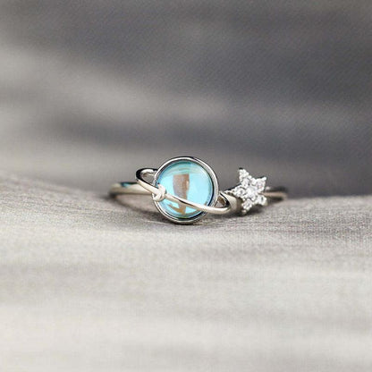 Stella Moon Ring | Adjustable Silver-Tone, Star and Moon Design 7