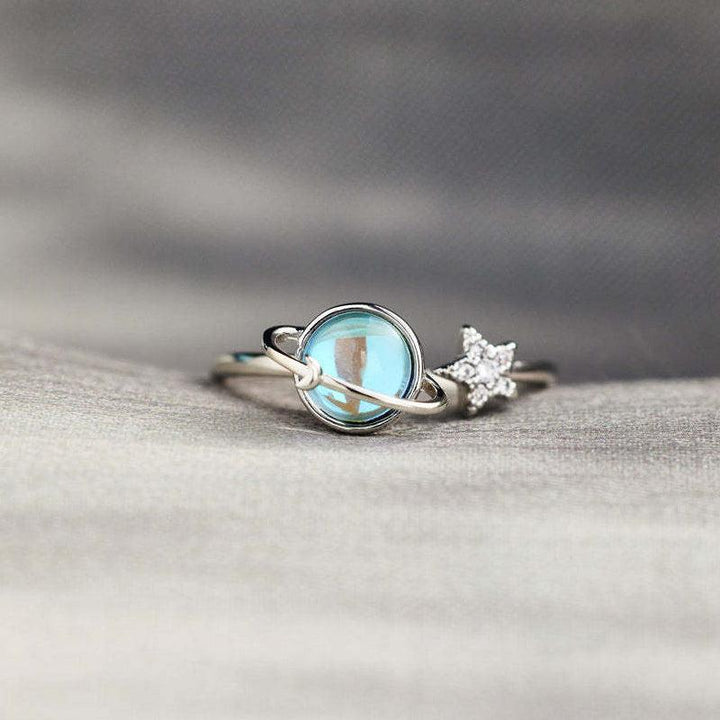 Stella Moon Ring | Adjustable Silver-Tone, Star and Moon Design 7