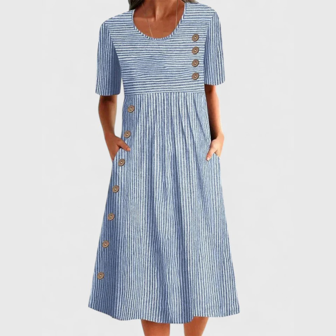Wanda Striped Midi Dress | Lightweight, Versatile Summer Dress 0