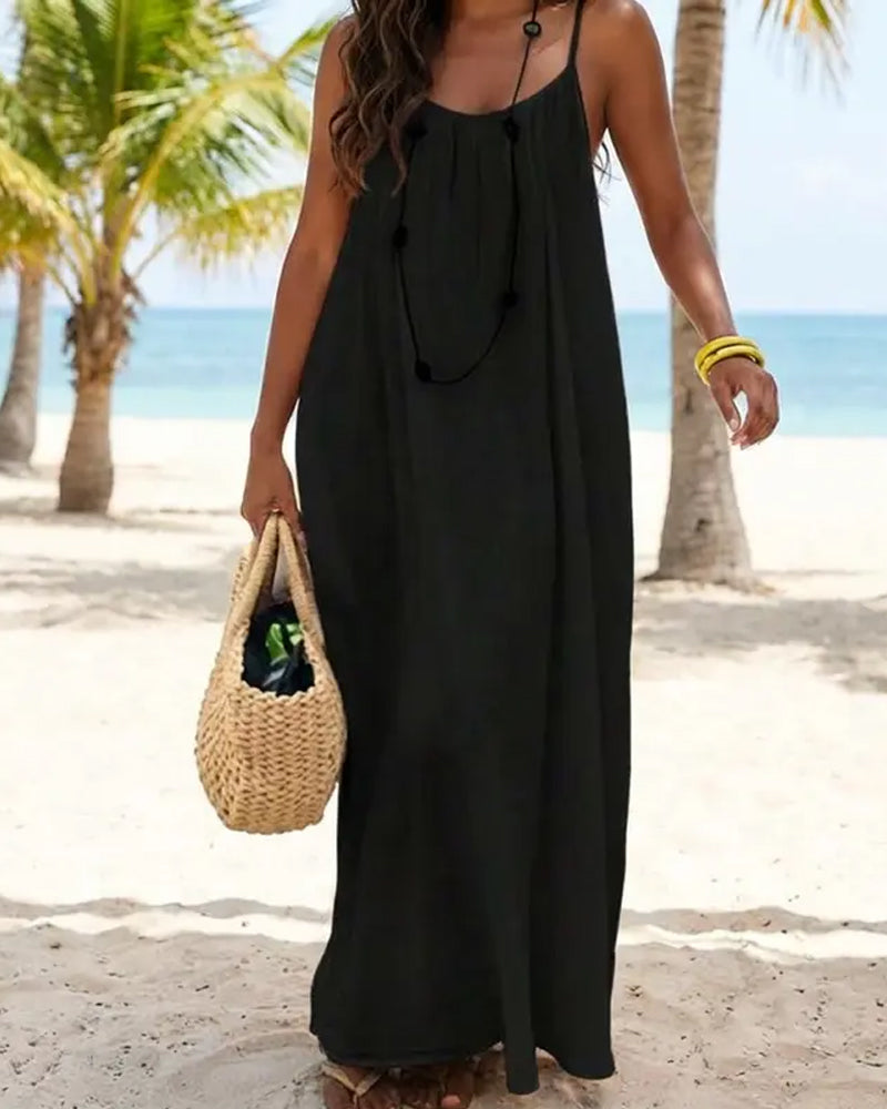 Wina Womens Dress | Backless Lightweight Cotton Summer Dress 2