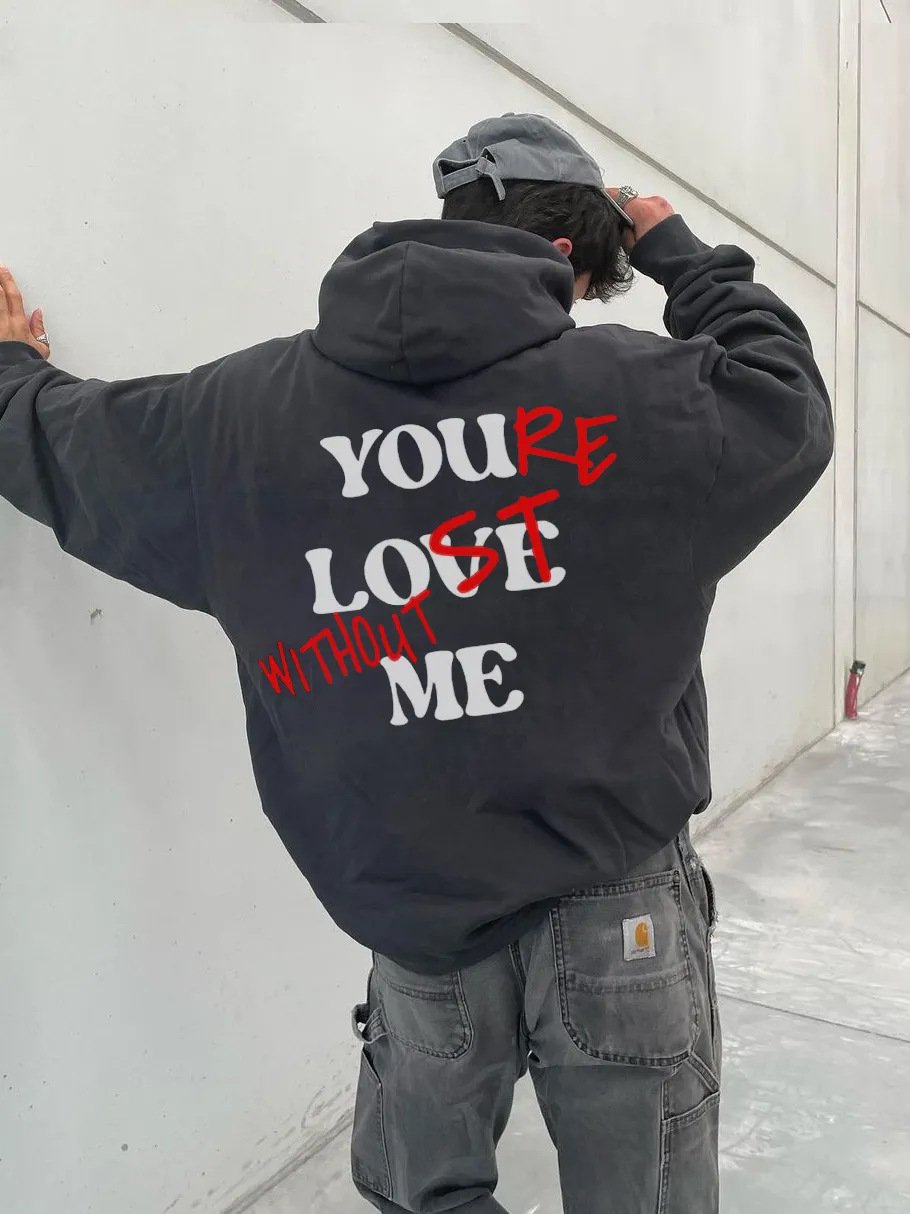 Yonder Hoodie | Casual Letter Print, Comfortable Loose Fit for Men 1