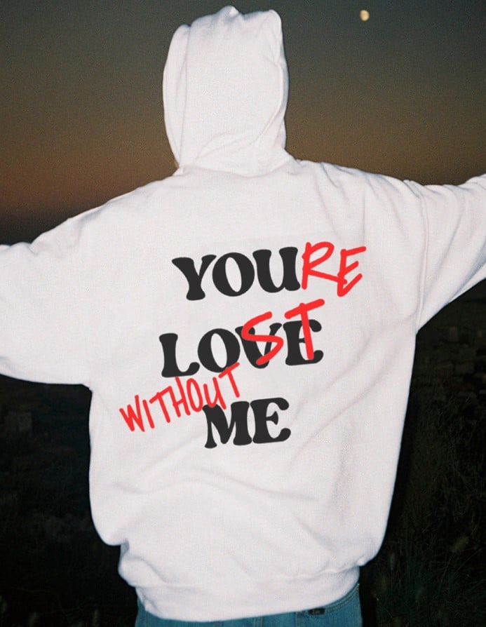 Yonder Hoodie | Casual Letter Print, Comfortable Loose Fit for Men 4