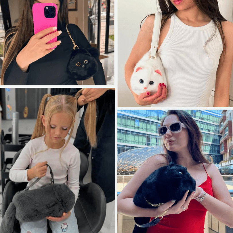 A realistic feline - inspired purse that makes a sensation everywhere (Black ) - | Zavonix