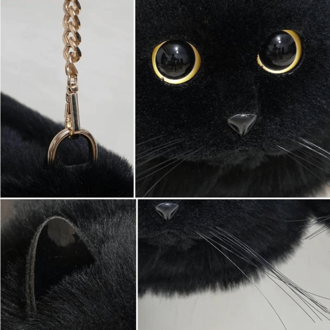 A realistic feline - inspired purse that makes a sensation everywhere (Black ) - | Zavonix
