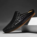 Briens Pantoletten | Handgewebtes Leder
