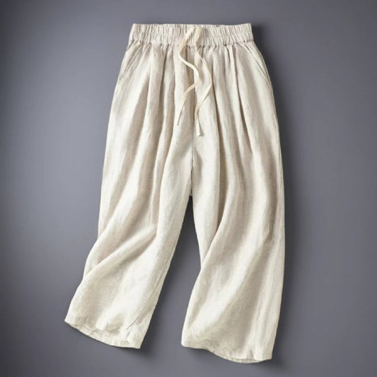 Liora — Women's Breathable Linen Trousers with Adjustable Waist