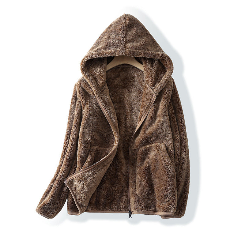 Cozy Fleece-Lined Hoodie with Hood and Pockets for Warmth
