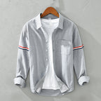 Liora — Lightweight Gossamer Linen Shirt with Modern Stripes