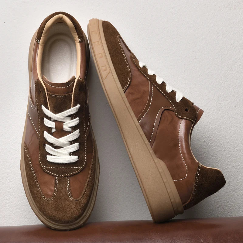 Stevano — Genuine Leather Sneakers with Cushioned Sole