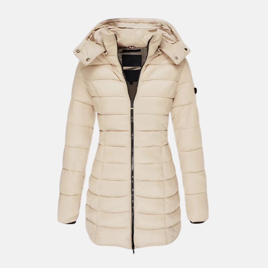 Veyla — Women’s Slim Quilted Hooded Puffer Coat with Ribbed Cuffs