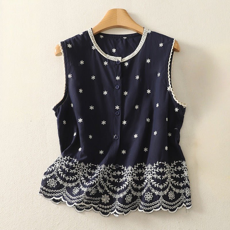 ADELE FLAX VEST (Cream XS) - | Zavonix
