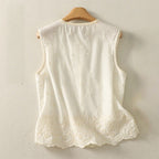 ADELE FLAX VEST (Cream XS) - | Zavonix