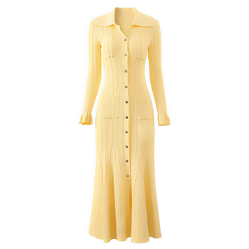 ADELE KNIT DRESS (Yellow XS) - | Zavonix