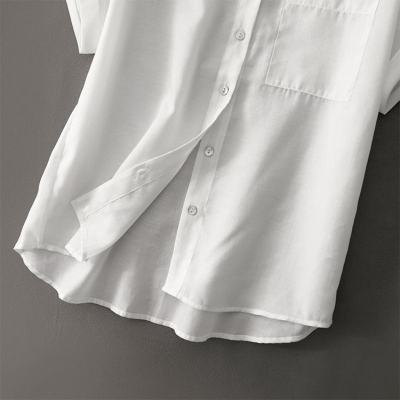 ADIRA VEIL LINEN SHIRT (Beige XS) - | Zavonix