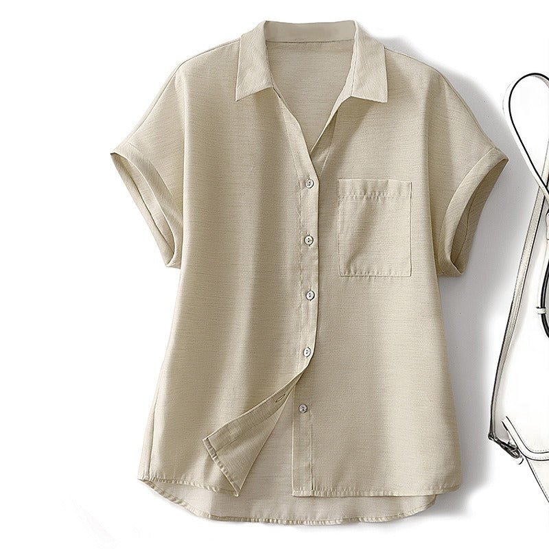 ADIRA VEIL LINEN SHIRT (Beige XS) - | Zavonix