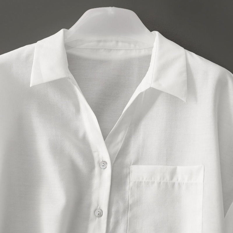 ADIRA VEIL LINEN SHIRT (Beige XS) - | Zavonix