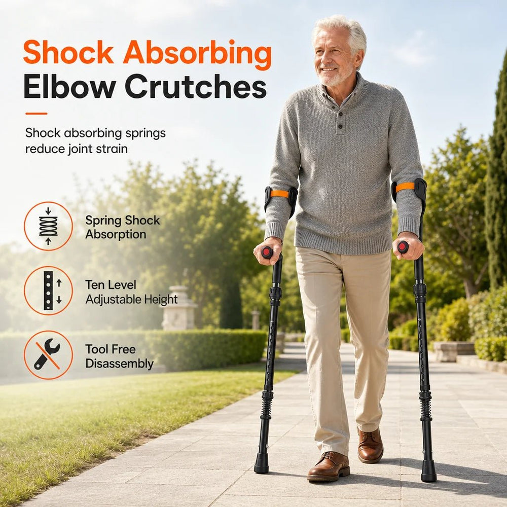Adjustable Forearm Crutch Foldable Aluminum Product Image 02