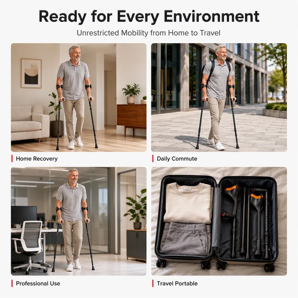 Adjustable Forearm Crutch Foldable Aluminum Product Image 09