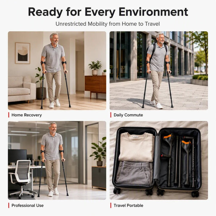 Adjustable Forearm Crutch Foldable Aluminum Product Image 09
