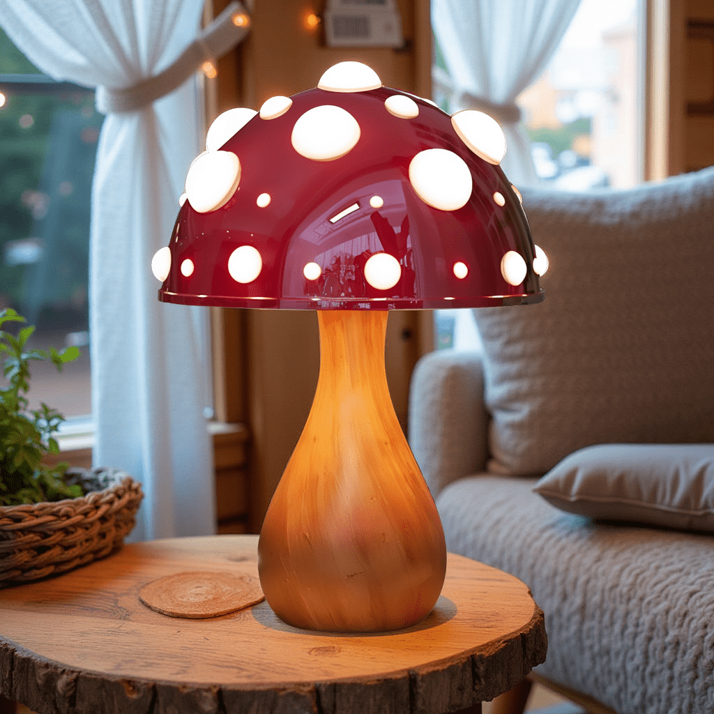 Adjustable Metal Mushroom Glow Lamp with 3 Light Modes – Compact Versatile Home Lighting 1