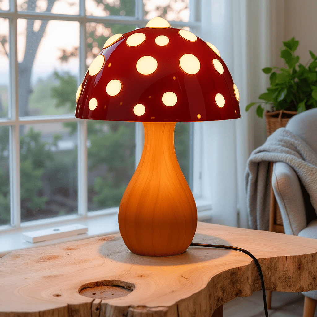 Adjustable Metal Mushroom Glow Lamp with 3 Light Modes – Compact Versatile Home Lighting 2