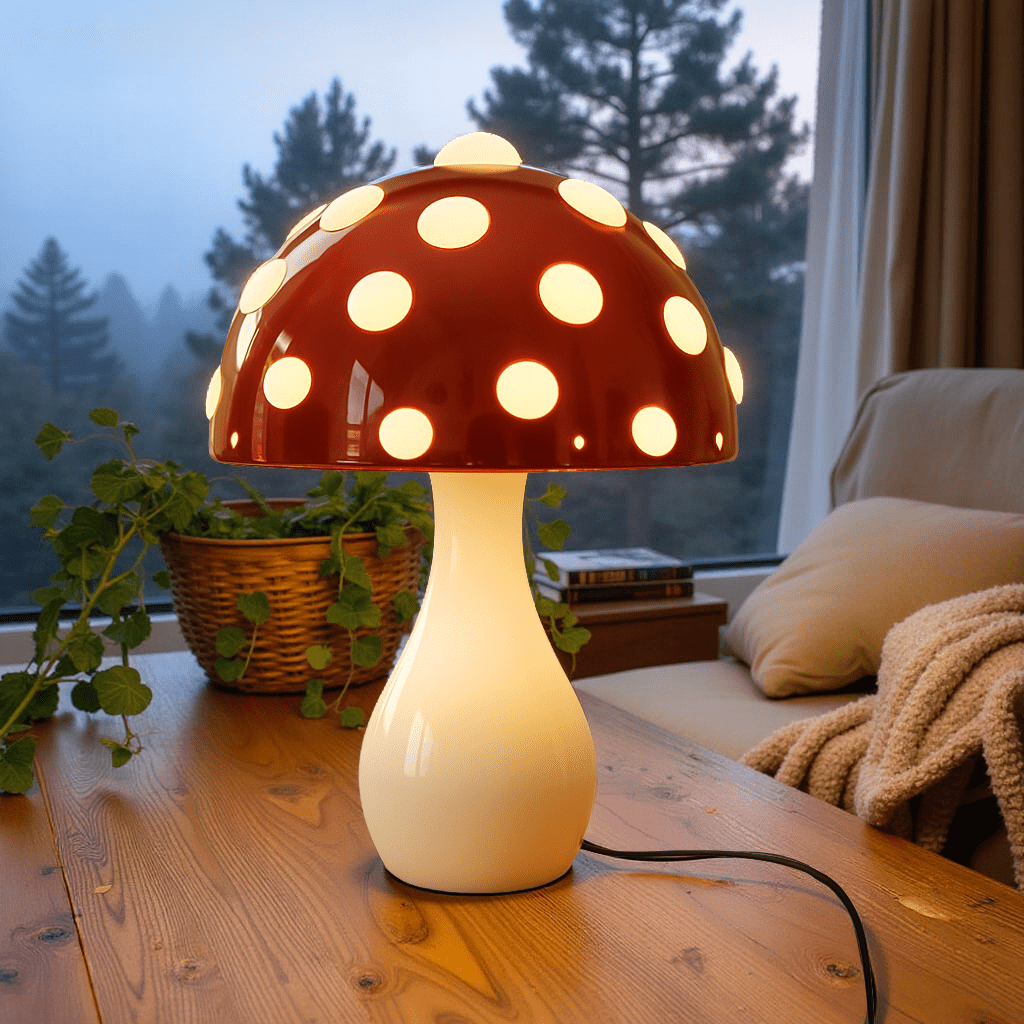 Adjustable Metal Mushroom Glow Lamp with 3 Light Modes – Compact Versatile Home Lighting 0