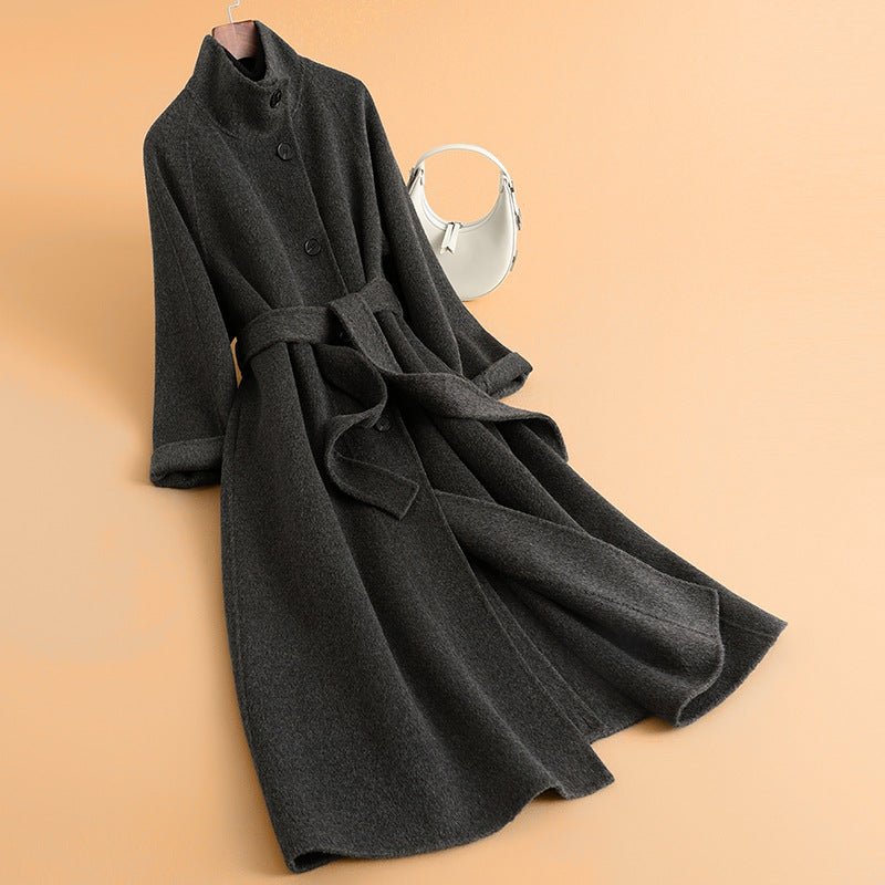 ADRIA™ MERINO WOOL LONGCOAT (Black XS) - | Zavonix