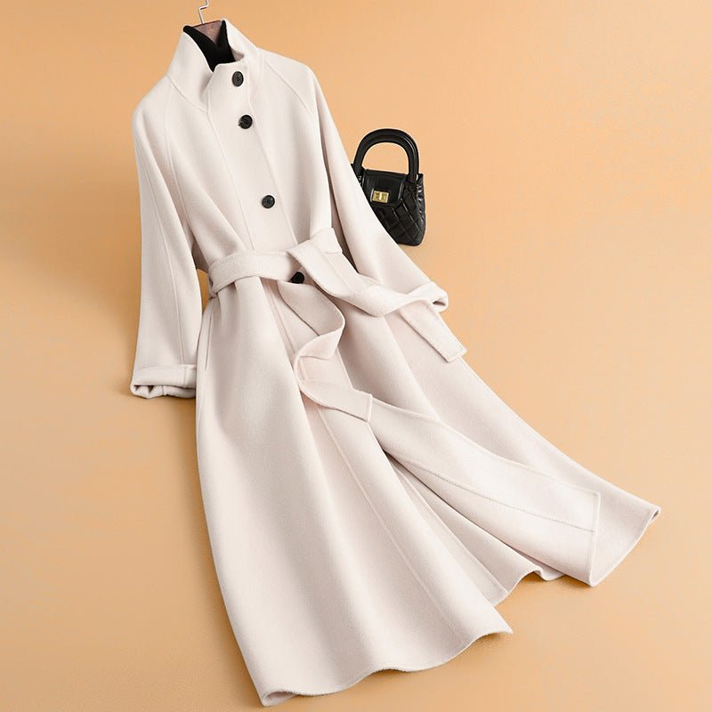 ADRIA™ MERINO WOOL LONGCOAT (Cream XS) - | Zavonix